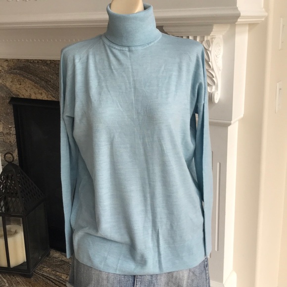 J. Crew Sweaters J Crew Light Blue Turtle Neck Merino Wool Sweater Poshmark